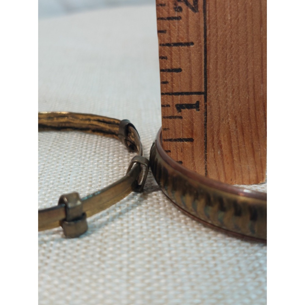 Vintage 1970s Bangle Bracelet Lot Stack Copper Brass Bohemian Coastal Cowgirl - Picture 13 of 16